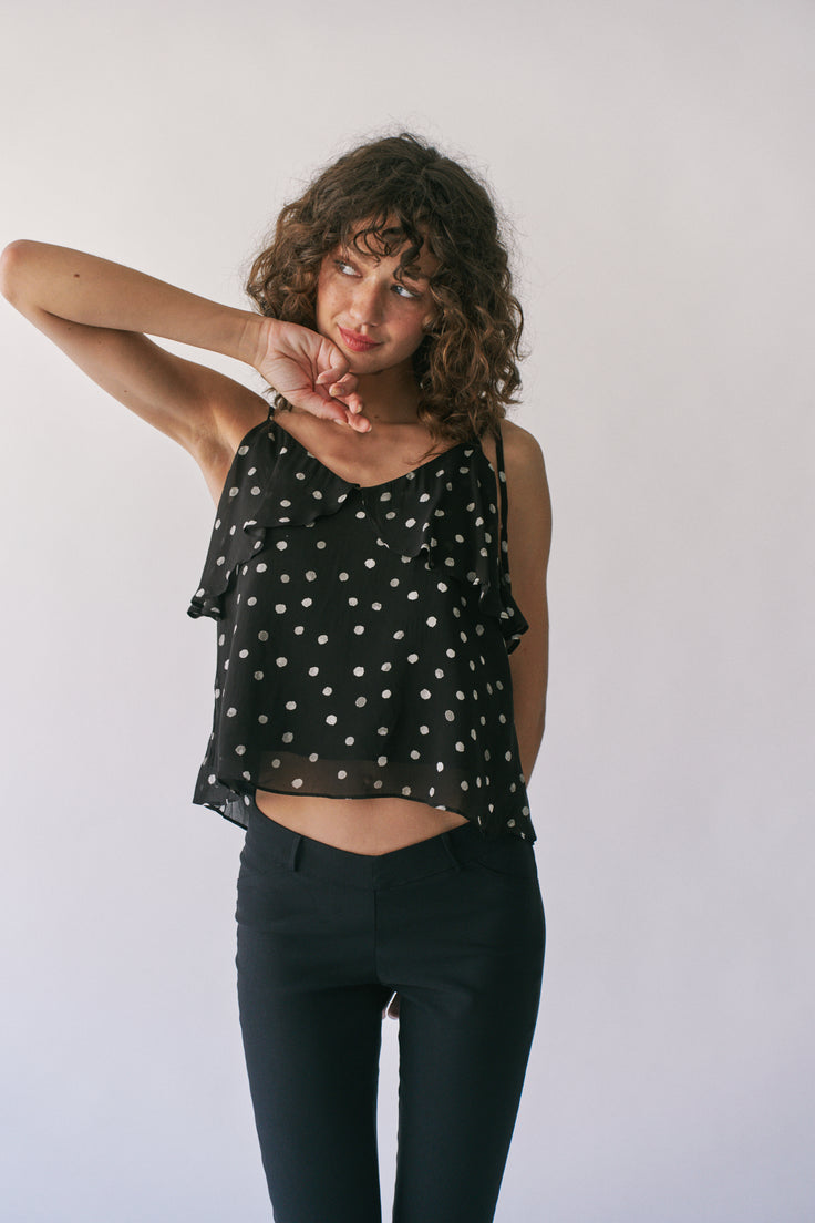 ELISE POLKA DOT RUFFLE CAMI
