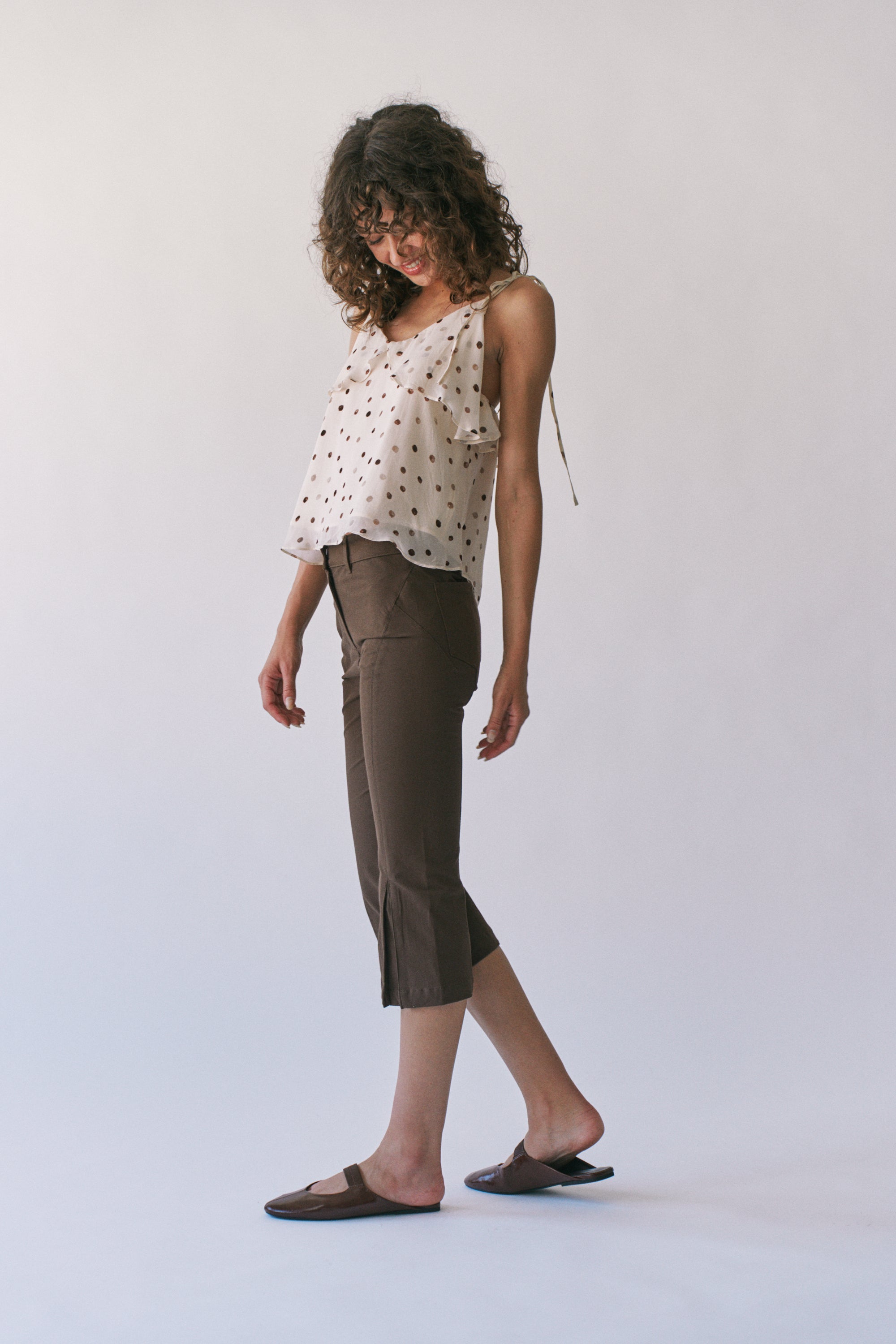 ELISE POLKA DOT RUFFLE CAMI